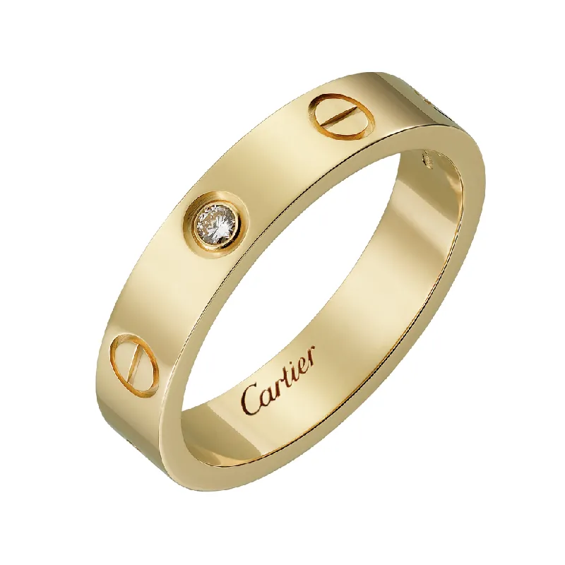 LOVE WEDDING BAND, 1 DIAMOND [3 Gold-Plated Colors]