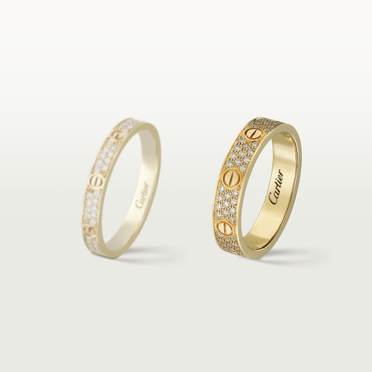 LOVE WEDDING BAND, DIAMOND-PAVED[3 Gold-Plated Colors]