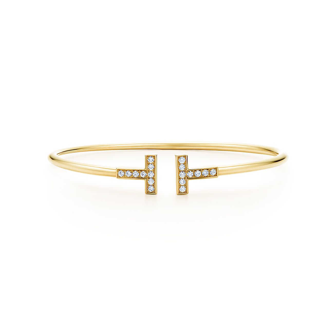 Tiffany T Diamond Wire Bracelet[3 GOLD-PLATED COLORS]