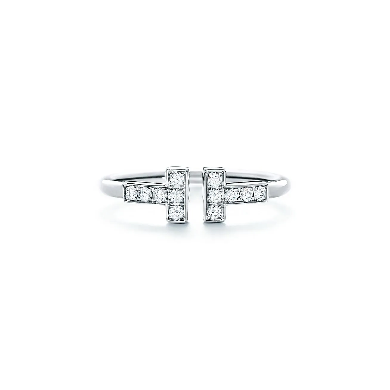 Tiffany T Diamond Wire Ring in 18k White Gold