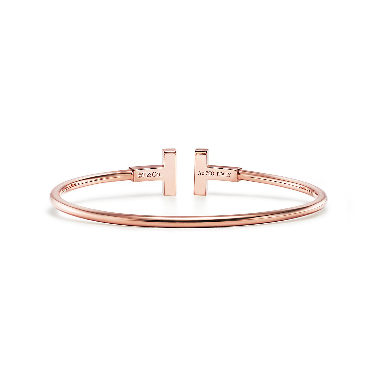 Wire Bracelet in Rose Gold with Diamonds and Mother-of-pearl