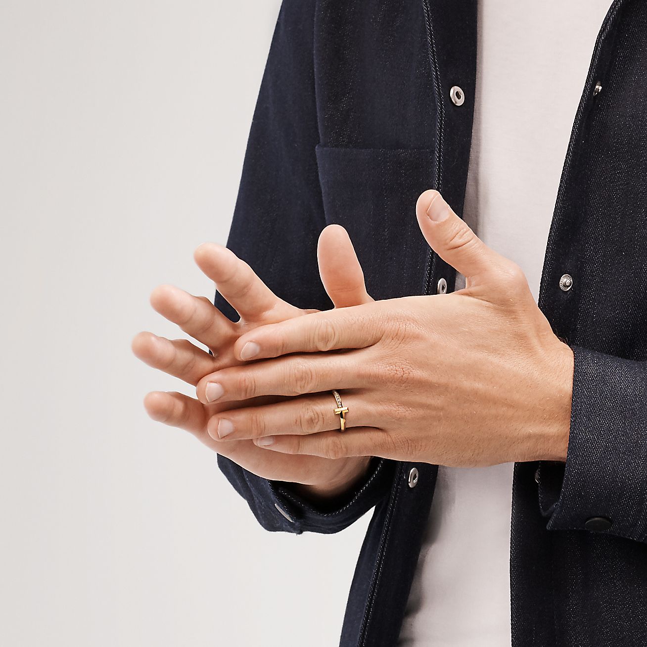 Tiffany T T1 Ring in Yellow Gold with Diamonds, 2.5 mm Wide