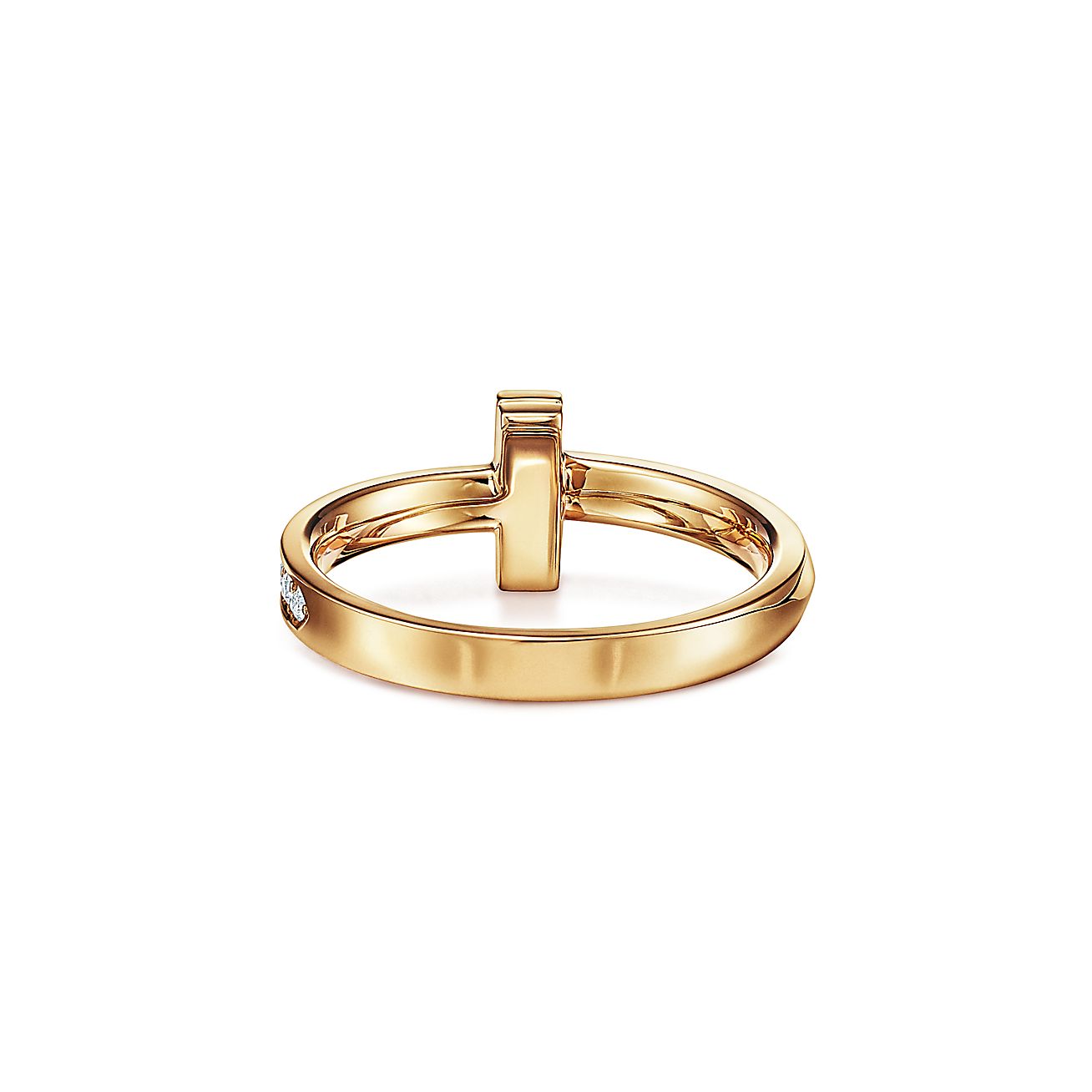 Tiffany T T1 Ring in Yellow Gold with Diamonds, 2.5 mm Wide