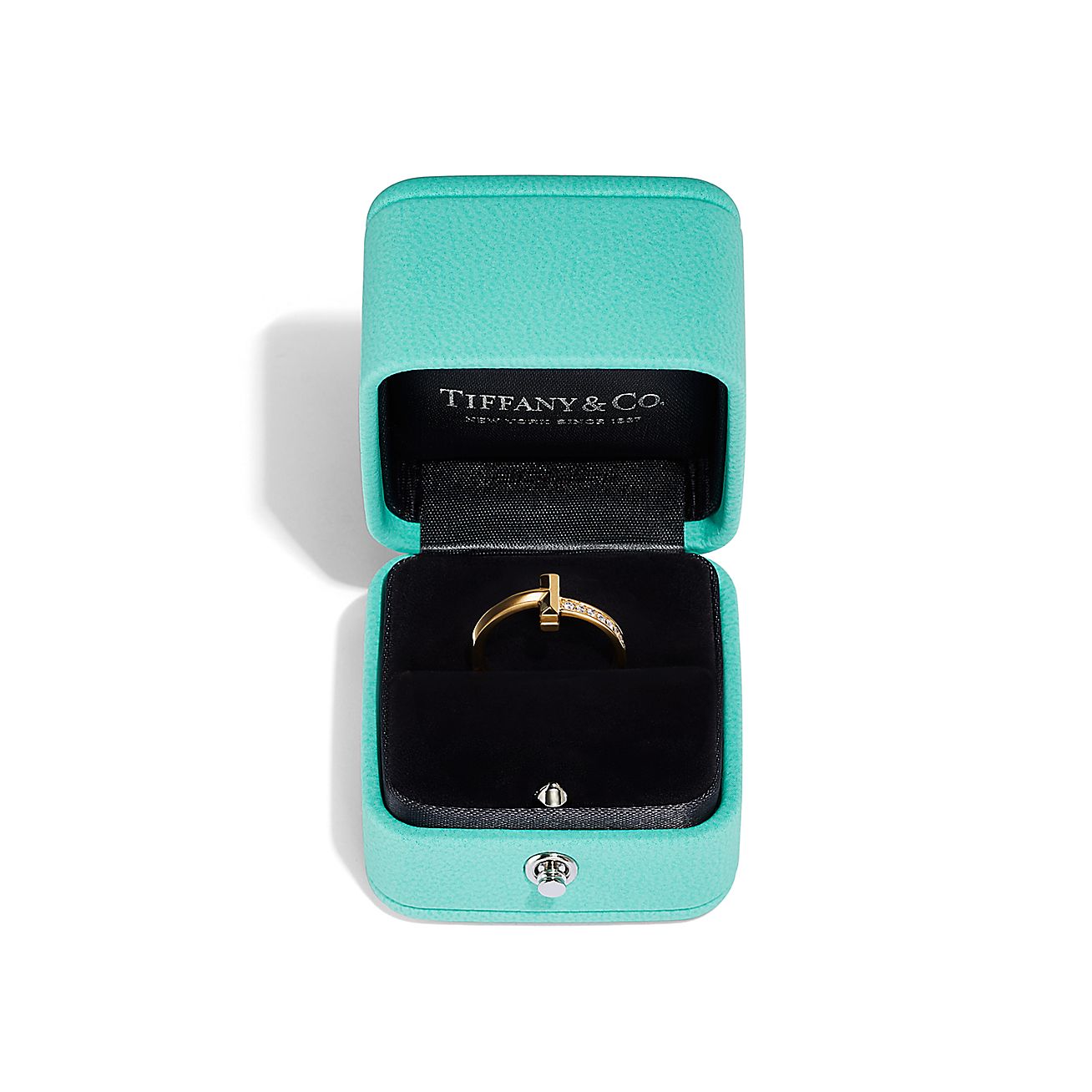 Tiffany T T1 Ring in Yellow Gold with Diamonds, 2.5 mm Wide