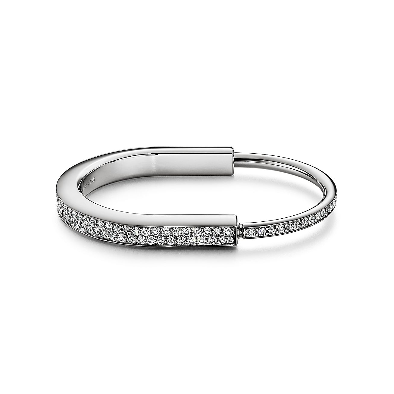 Tiffany Lock Bangle with Pave Diamond [3 GOLD-PLATED COLORS]