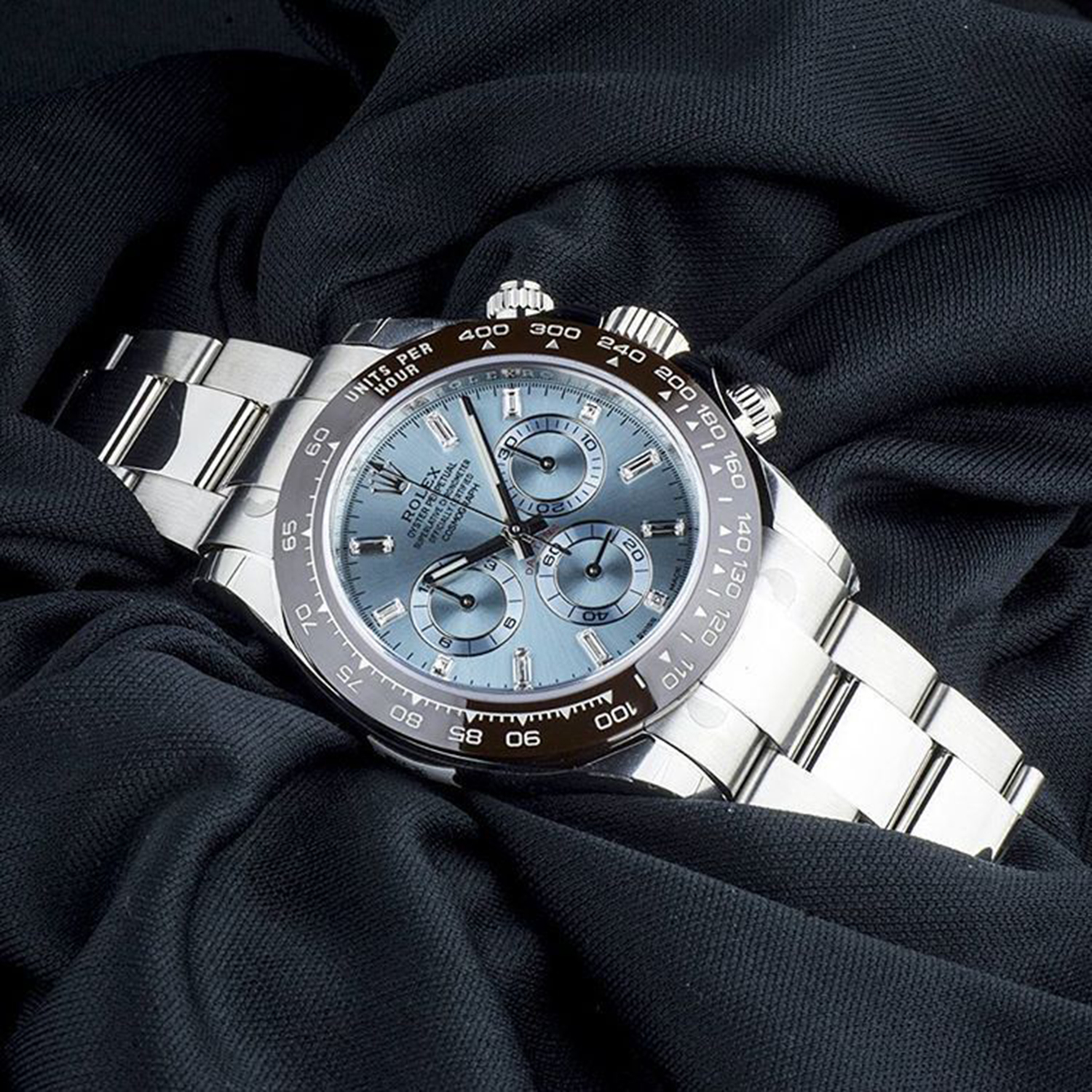 Rolex Cosmograph Daytona 40mm Platinum Ice-Blue Dial m116506-0002 Unwo