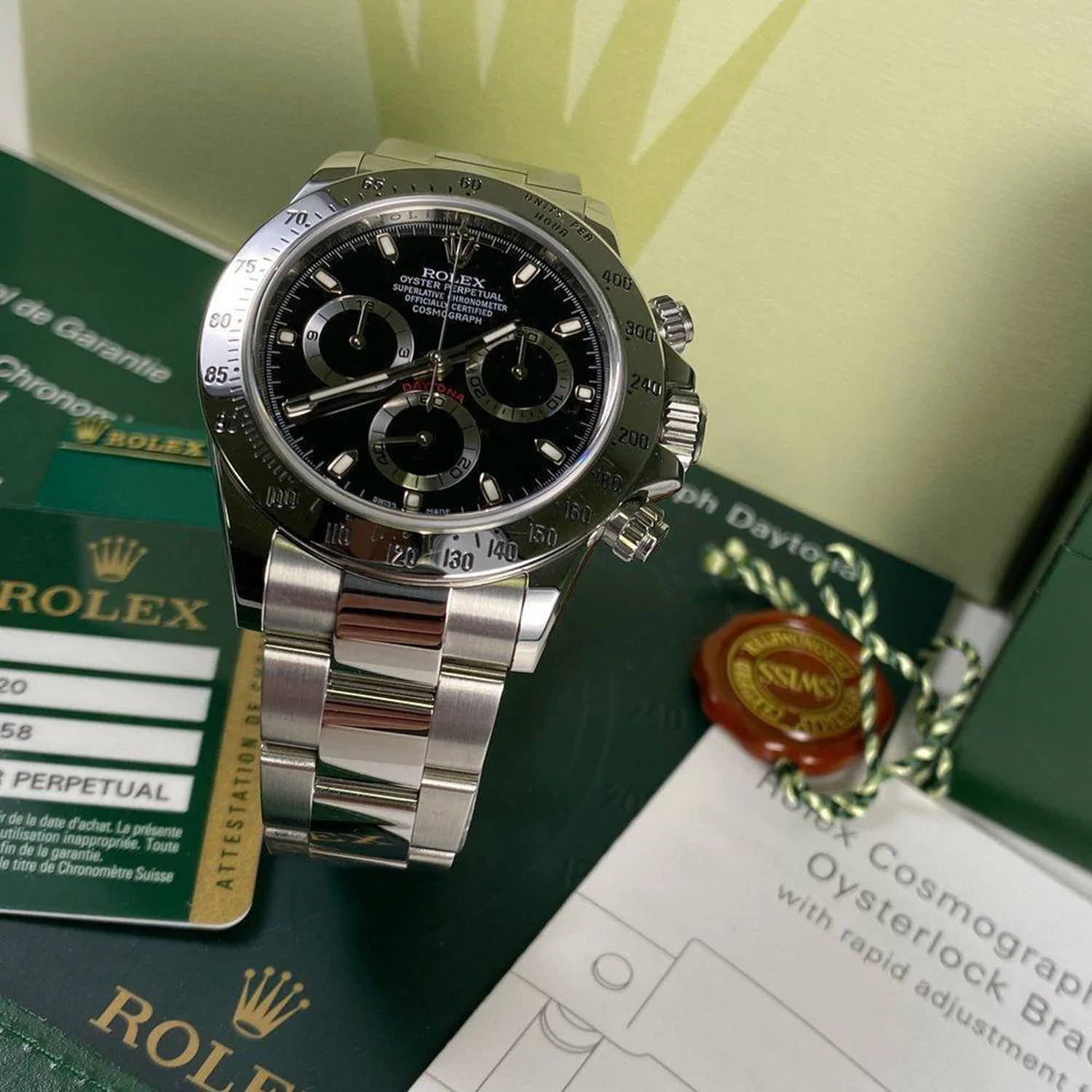 Rolex Cosmograph Daytona Black Dial Stainless Steel 116500ln-0002 40mm
