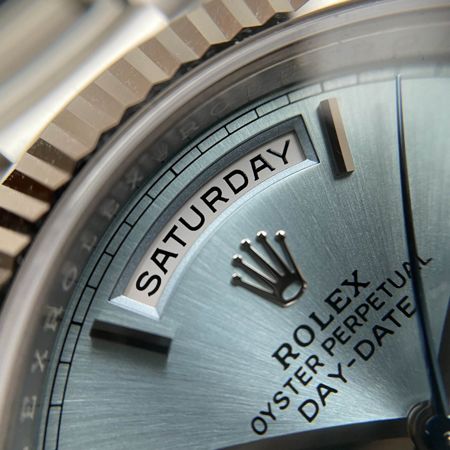 Rolex Oyster Perpetual Day-Date President 40mm in Platinum with Ice-Bl