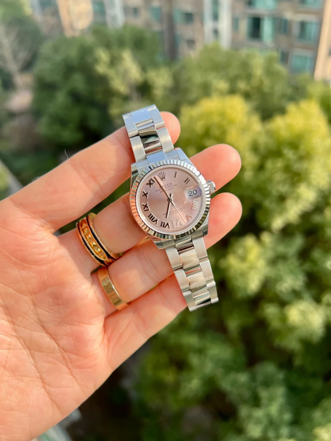 Rolex Datejust 31 m278274-0023 Pink Roman Numeral Oyster Bracelet Ladi