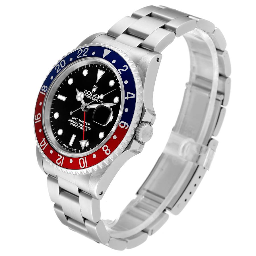 Rolex GMT Master 40mm Blue Red Pepsi Bezel Steel Mens Watch 16700
