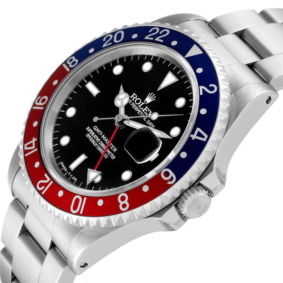 Rolex GMT Master 40mm Blue Red Pepsi Bezel Steel Mens Watch 16700