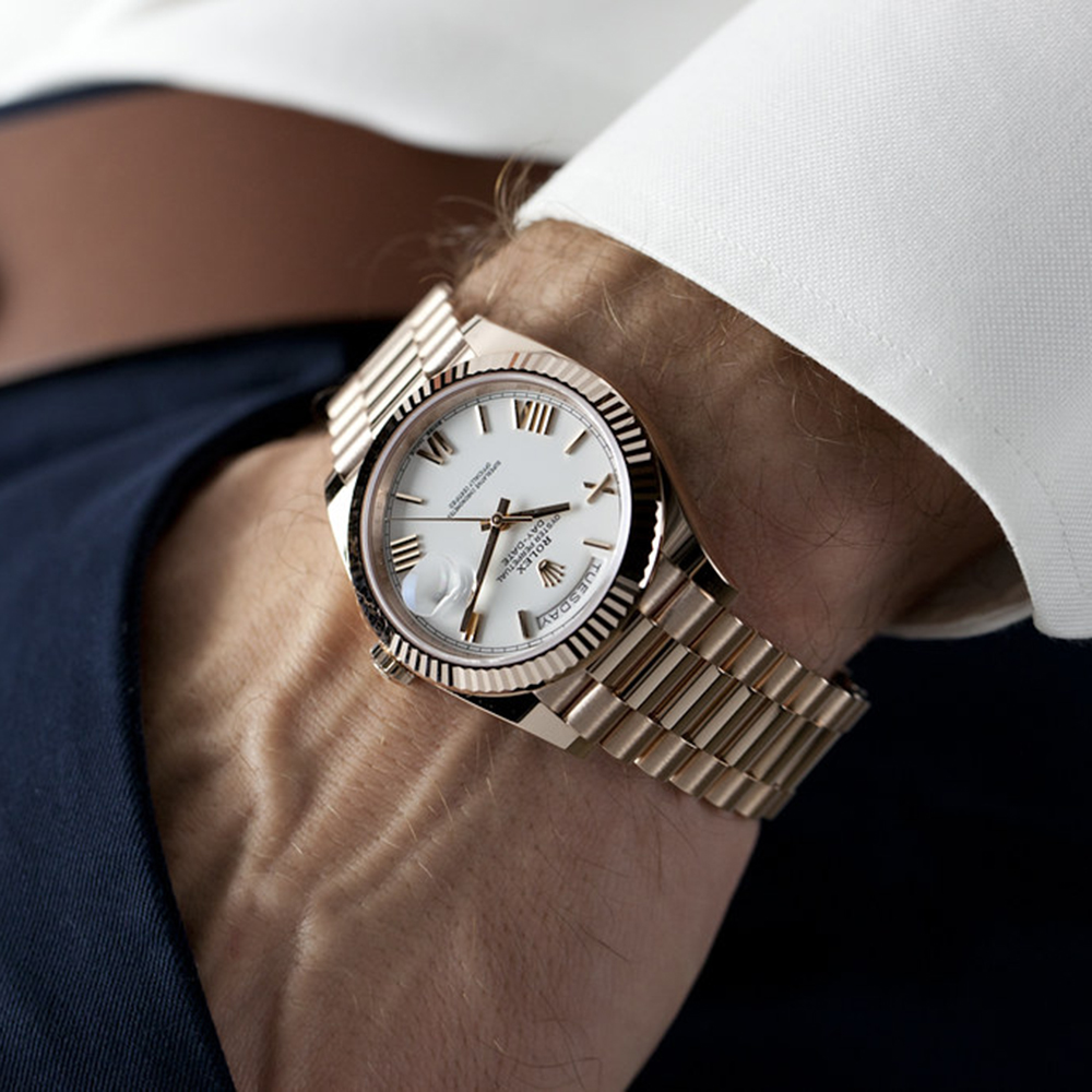 Rolex Day-Date President 40mm Everose gold White Dial 228235-0032 Unwo