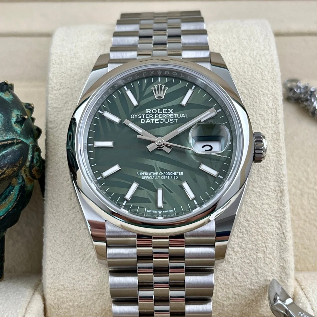 Rolex Datejust 36mm Olive Green Palm Jubilee m126234-0047