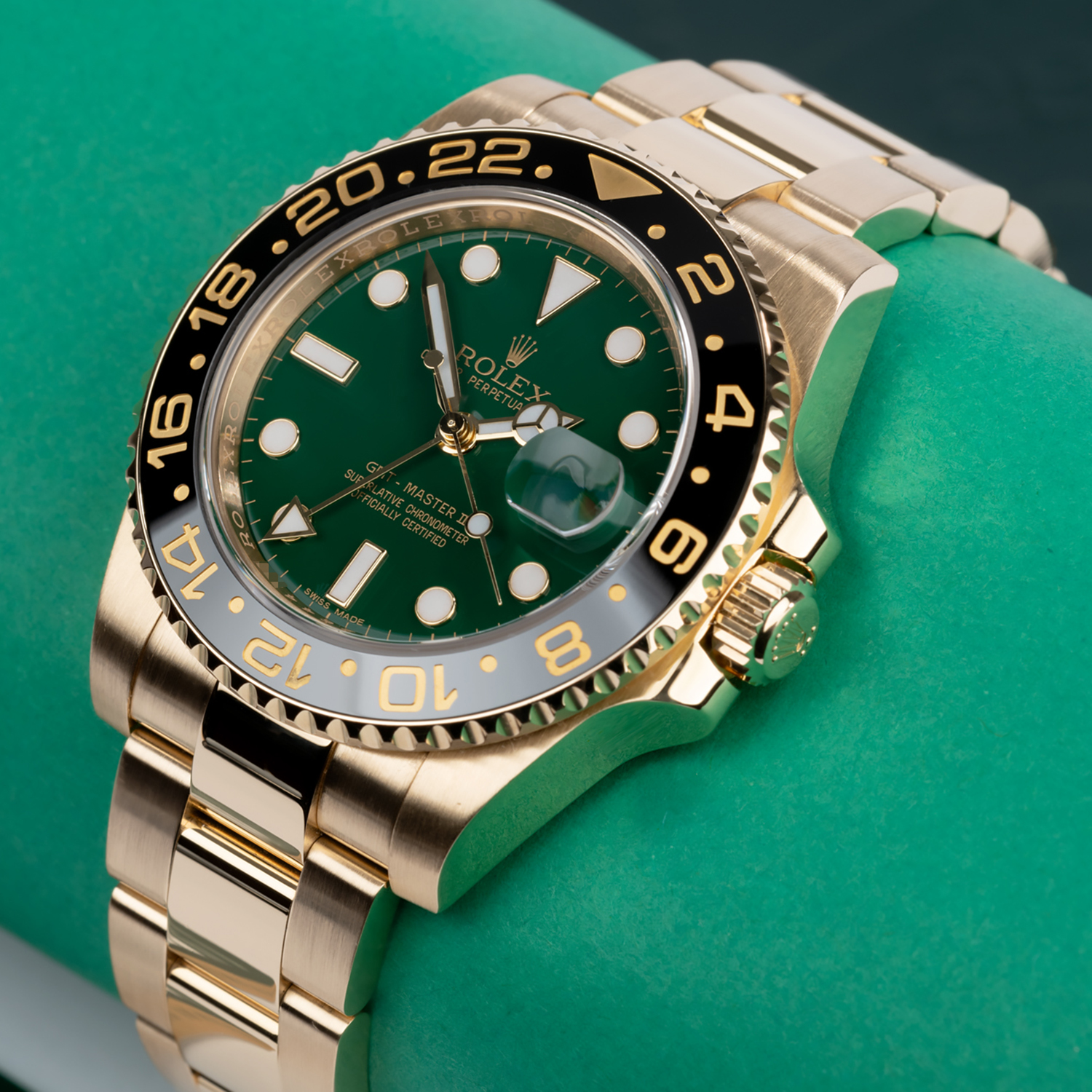 Rolex GMT Master II 18k Yellow Gold Oyster Bracelet 116718LN Unworn 40mm