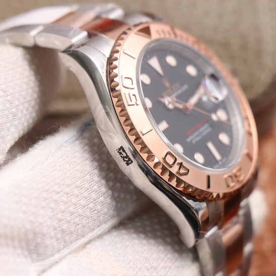 Rolex Yacht-Master 1 Rose Goldmix ( Black & Brown Dial ) Stainless Ste