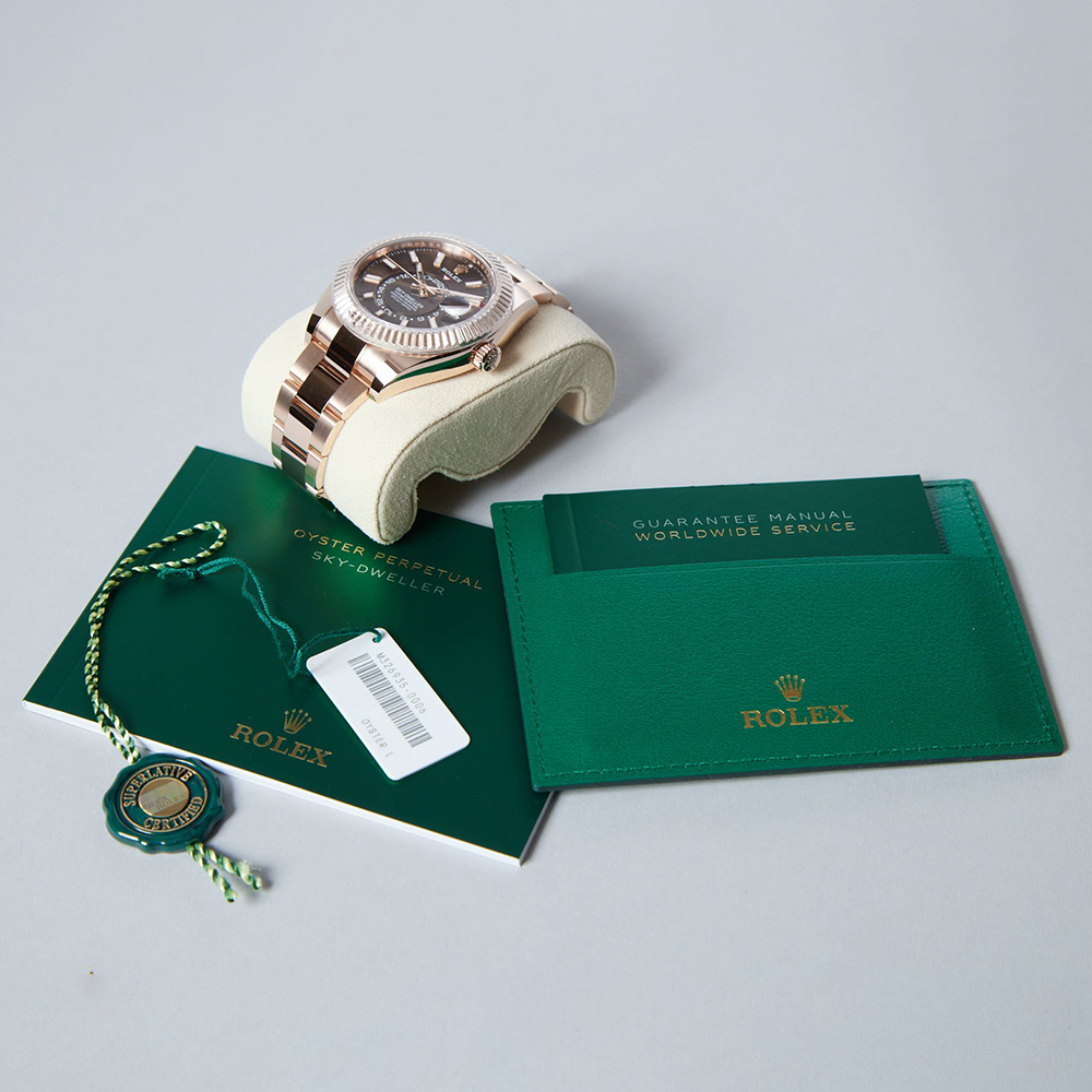 ROLEX Sky-Dweller 42mm Brown Dial Rose Gold Men's Watch M326935-0006