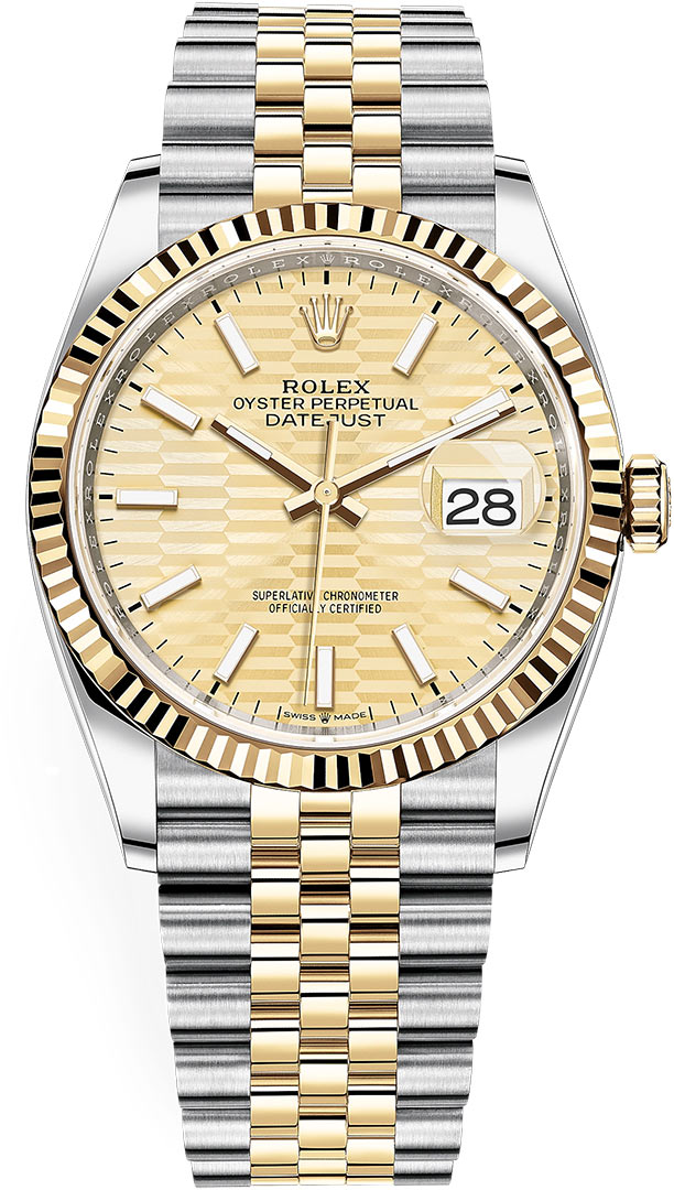 Rolex Datejust 36mm Golden Fluted Jubilee m126233-0039