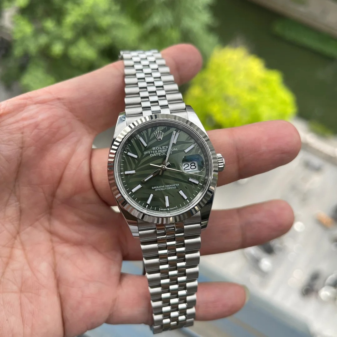 Rolex Datejust 36mm Olive Green Palm Jubilee m126234-0047