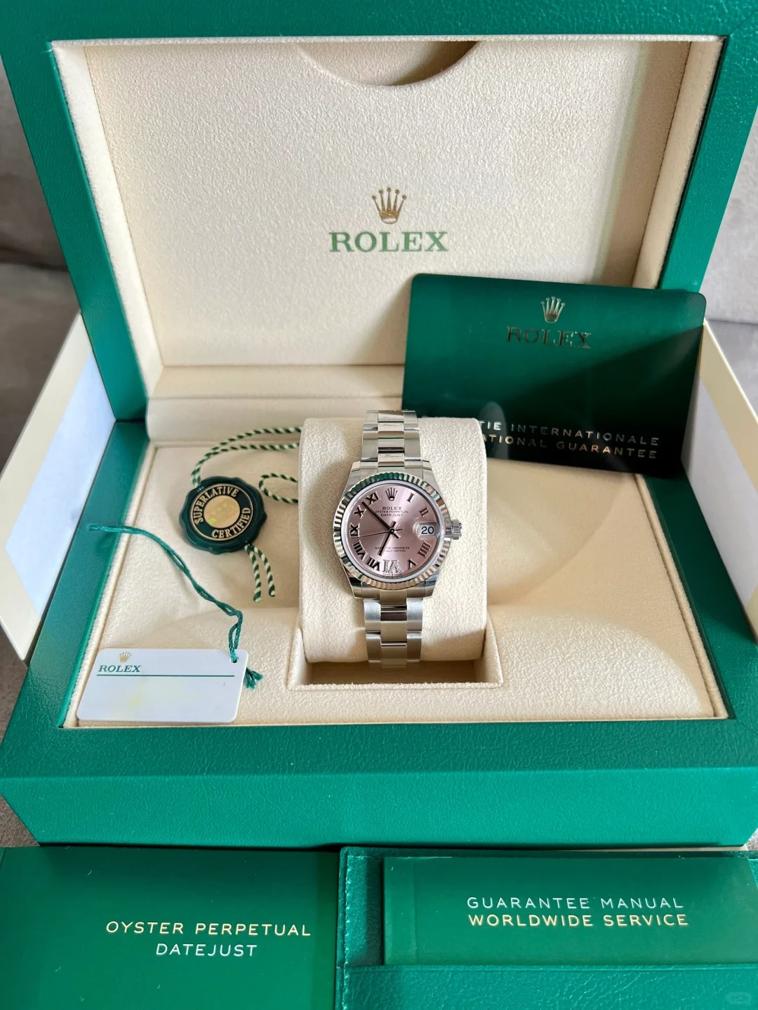 Rolex Datejust 31 m278274-0023 Pink Roman Numeral Oyster Bracelet Ladi