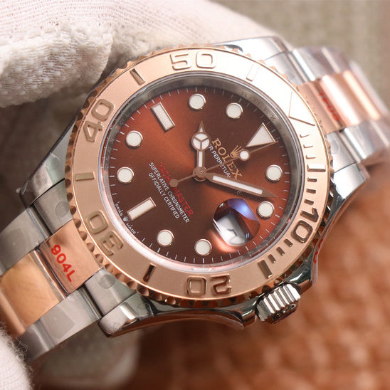 Rolex Yacht-Master 1 Rose Goldmix ( Black & Brown Dial ) Stainless Ste