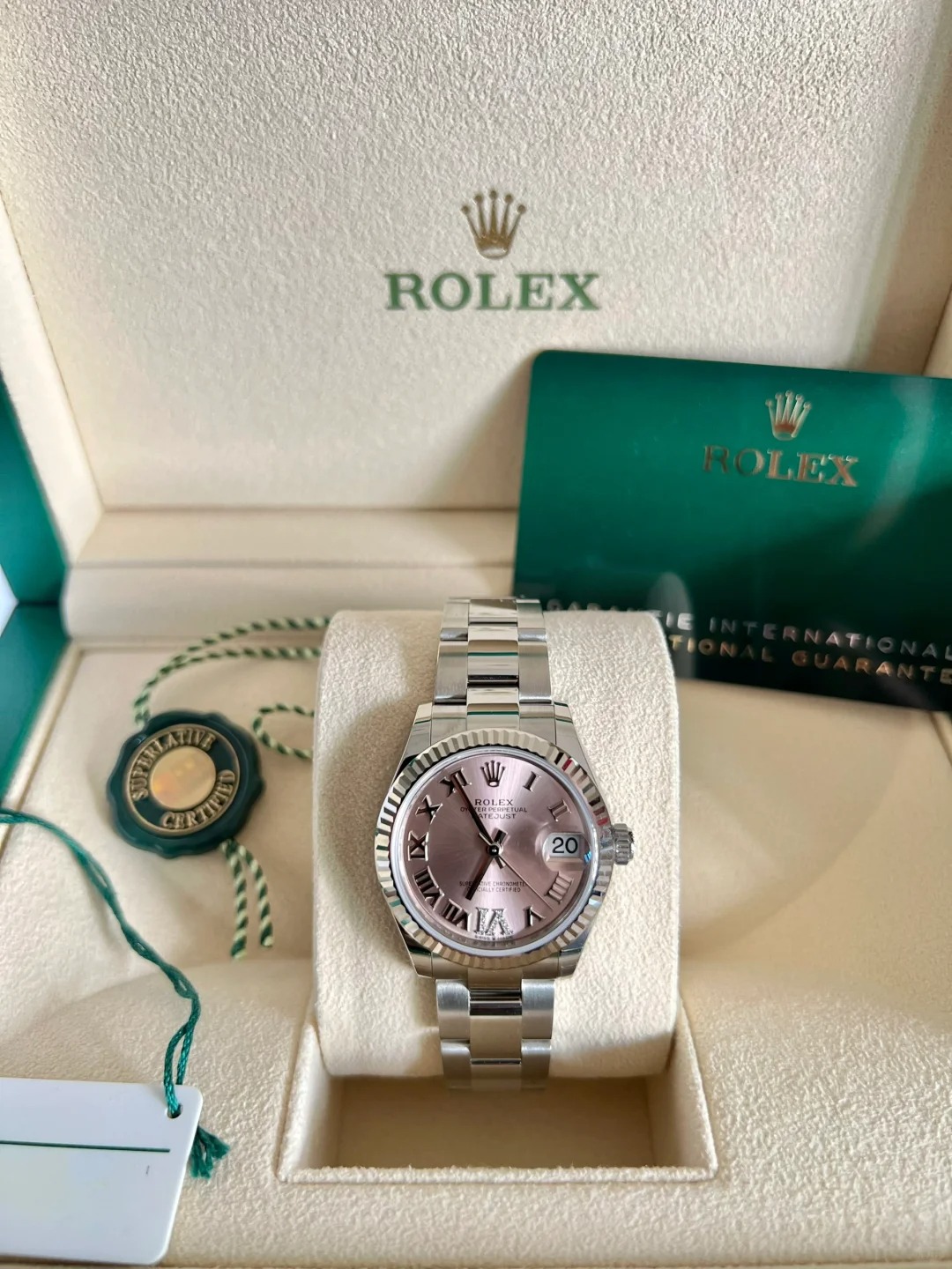 Rolex Datejust 31 m278274-0023 Pink Roman Numeral Oyster Bracelet Ladi
