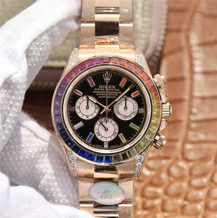 Rolex 116595 Cosmograph Daytona Rainbow 18k Rose Gold 40mm