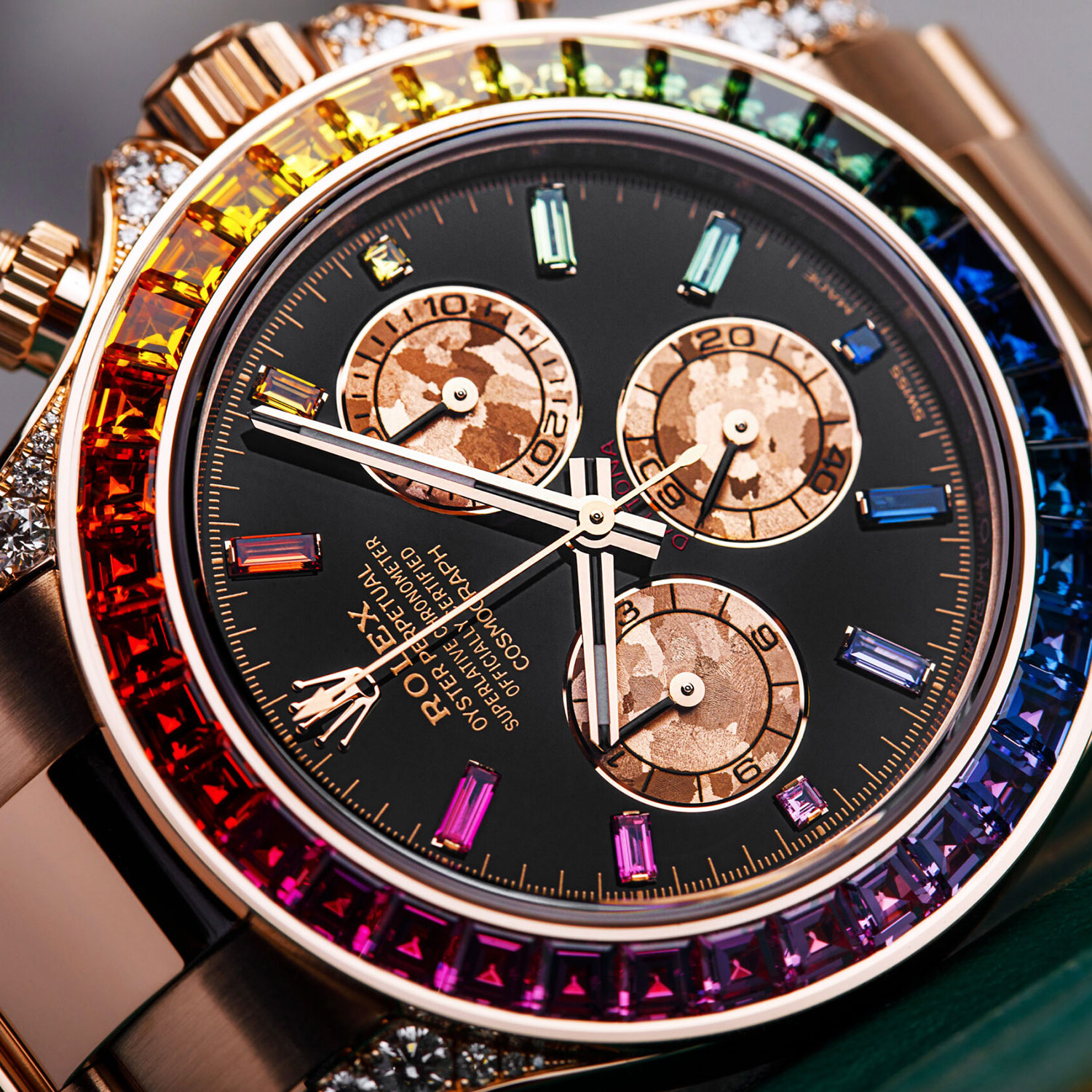 Rolex Daytona Rainbow Diamond Rose Gold Stainless Steel 40mm