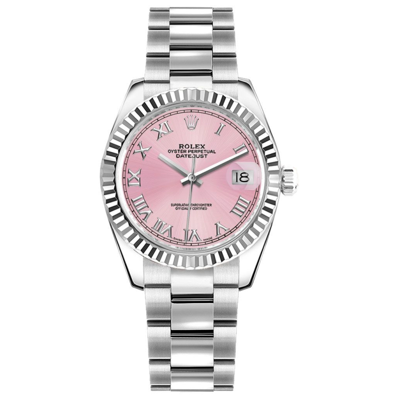 Rolex Datejust 31 m278274-0023 Pink Roman Numeral Oyster Bracelet Ladi