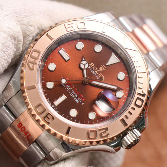 Rolex Yacht-Master 1 Rose Goldmix ( Black & Brown Dial ) Stainless Ste