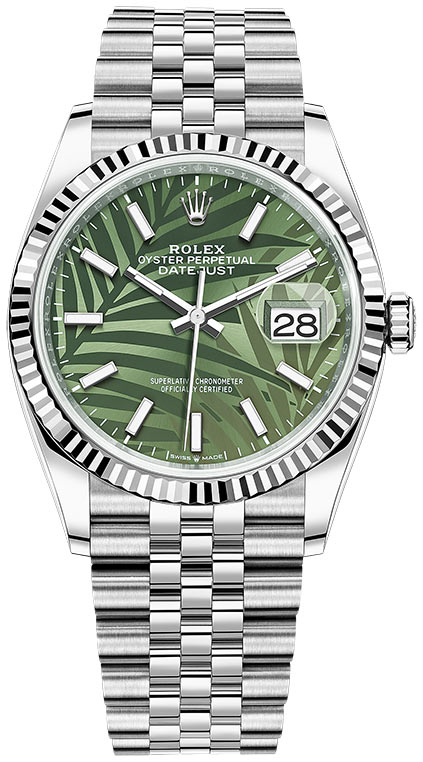 Rolex Datejust 36mm Olive Green Palm Jubilee m126234-0047
