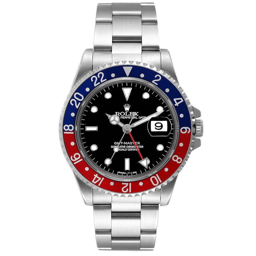 Rolex GMT Master 40mm Blue Red Pepsi Bezel Steel Mens Watch 16700