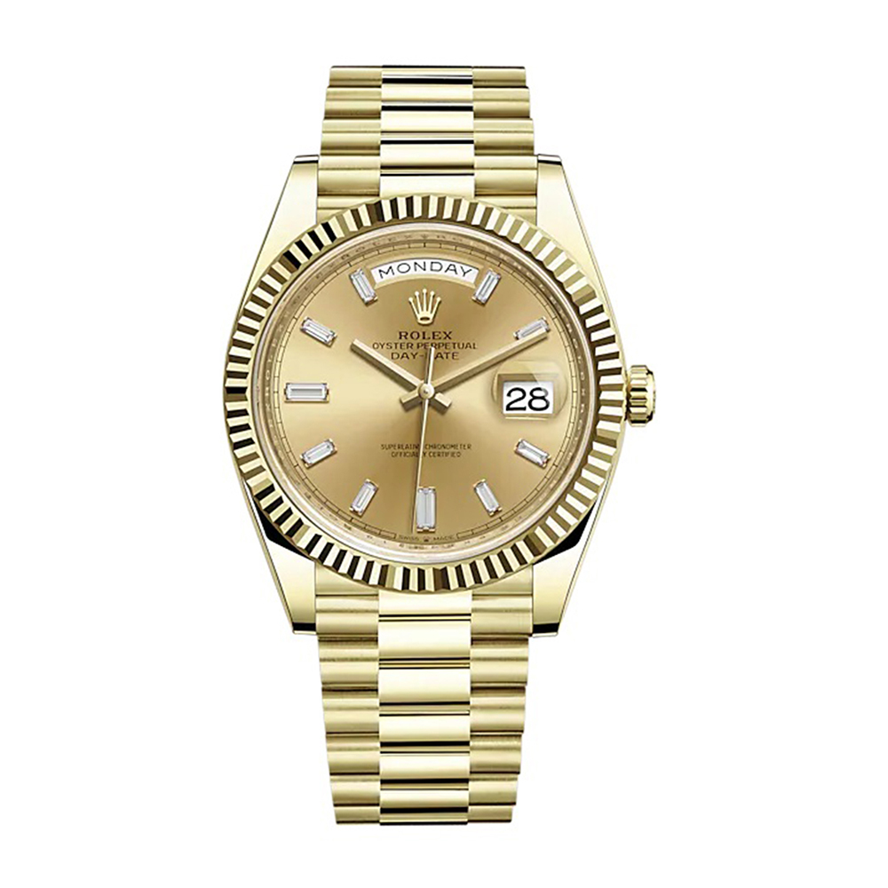 Rolex Day-Date President 40mm Yellow Gold Champagne Diamond Dial 22823