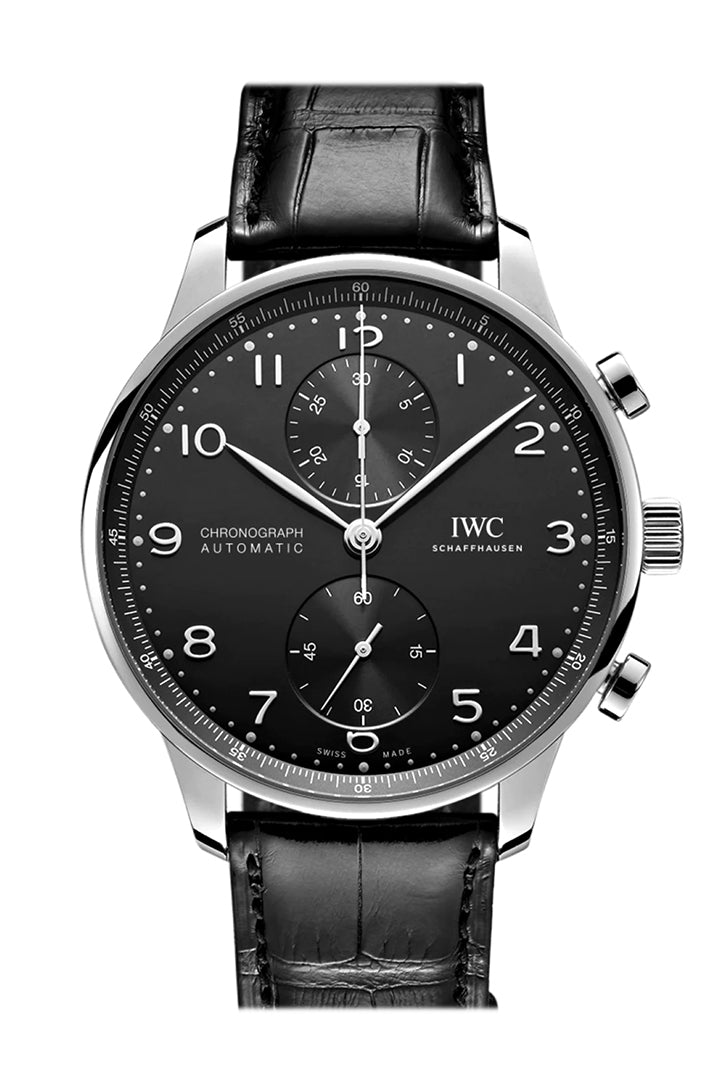 IWC Portuguese Black Dial Stainless steel Watch IW371609(Swiss Made 5A )