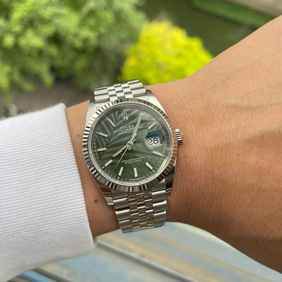 Rolex Datejust 36mm Olive Green Palm Jubilee m126234-0047