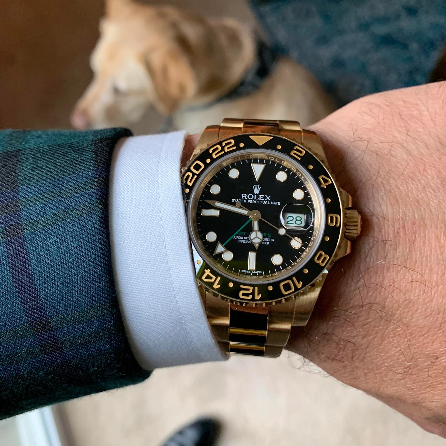 Rolex GMT Master II 18k Yellow Gold Oyster Bracelet 116718LN Unworn 40mm