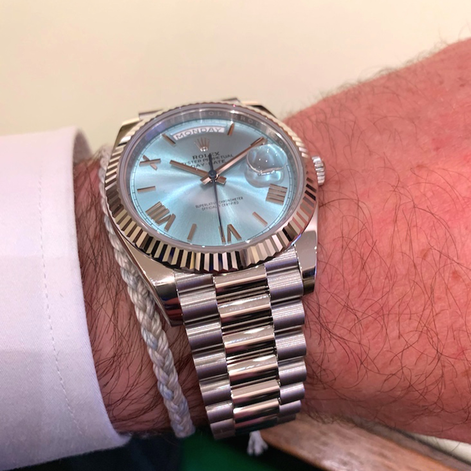Rolex Oyster Perpetual Day-Date President 40mm in Platinum with Ice-Bl