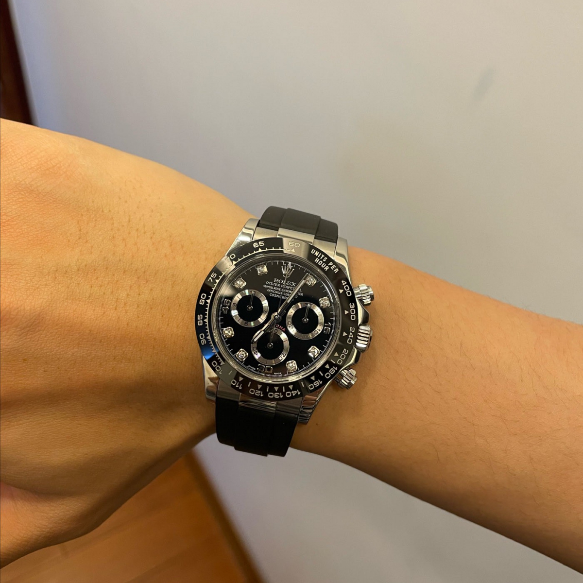 Rolex Daytona White Gold Black Dial Oysterflex Strap 116519LN-0025 Unw 40mm