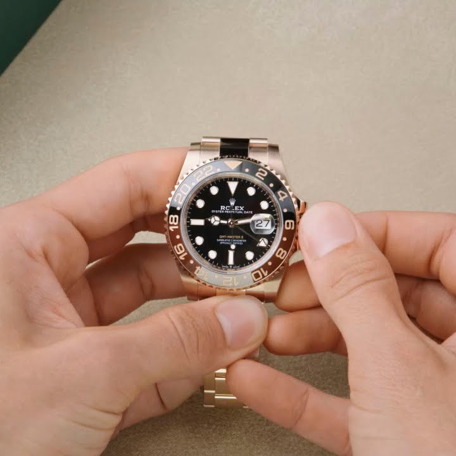 Rolex GMT-Master II Root Beer Two Tone Black Dial Ref 126711chnr-0002 40mm