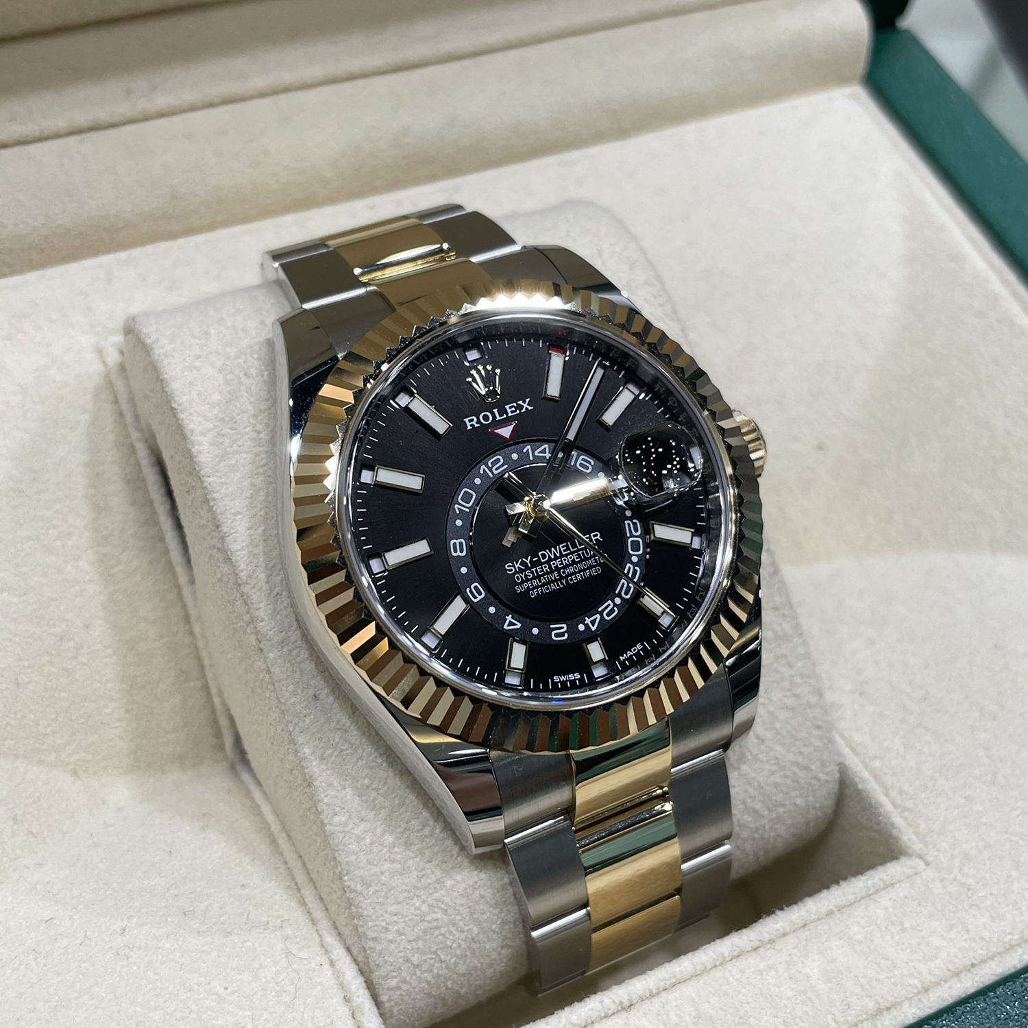 Rolex Sky-Dweller Black Dial Two-Tone 42mm 326933-0005 Unworn