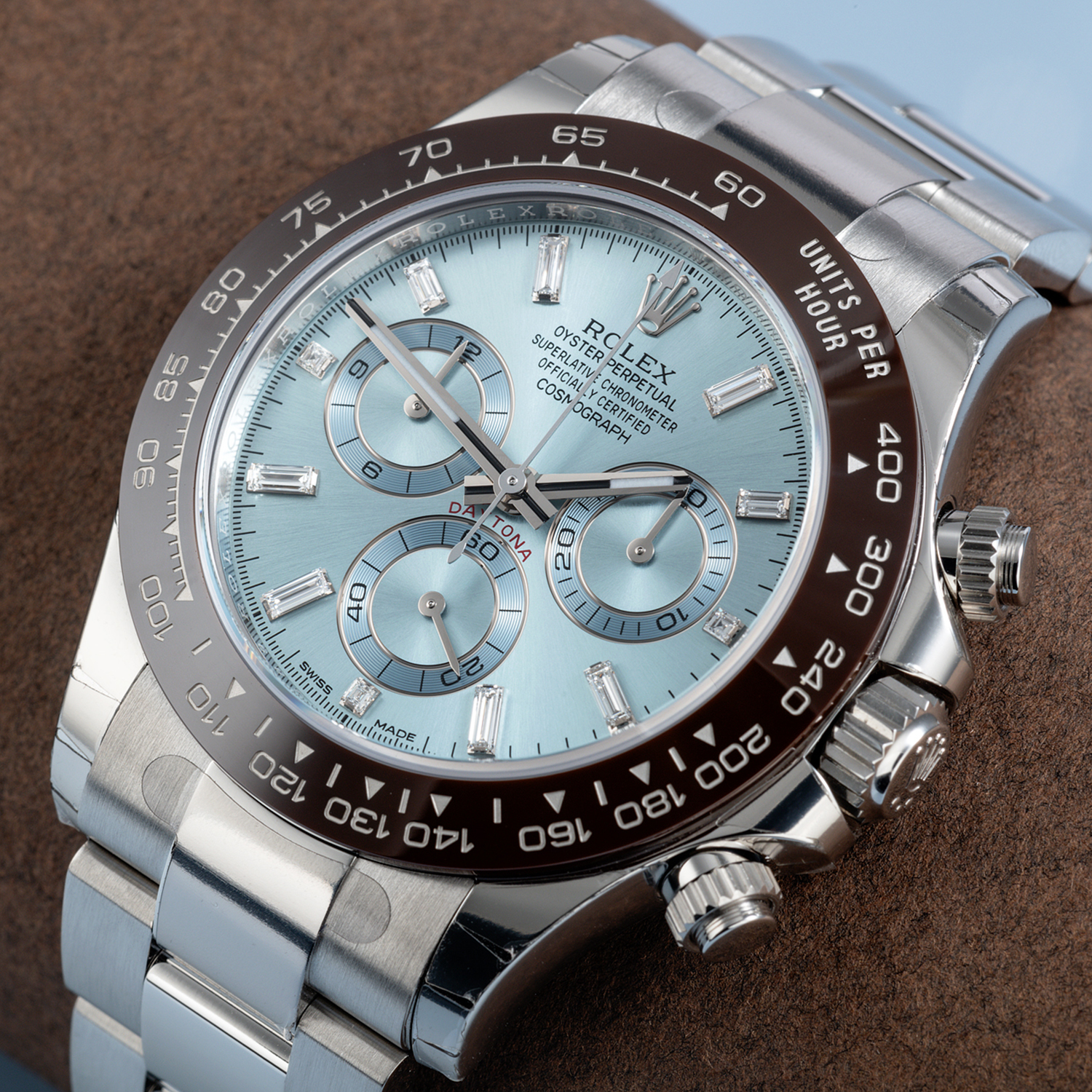 Rolex Cosmograph Daytona 40mm Platinum Ice-Blue Dial m116506-0002 Unwo