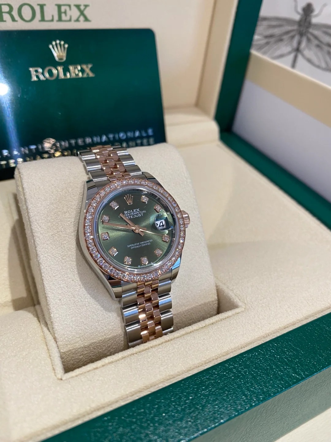 Rolex Lady Datejust 28mm Olive Green Diamond Jubilee m279381rbr-0008