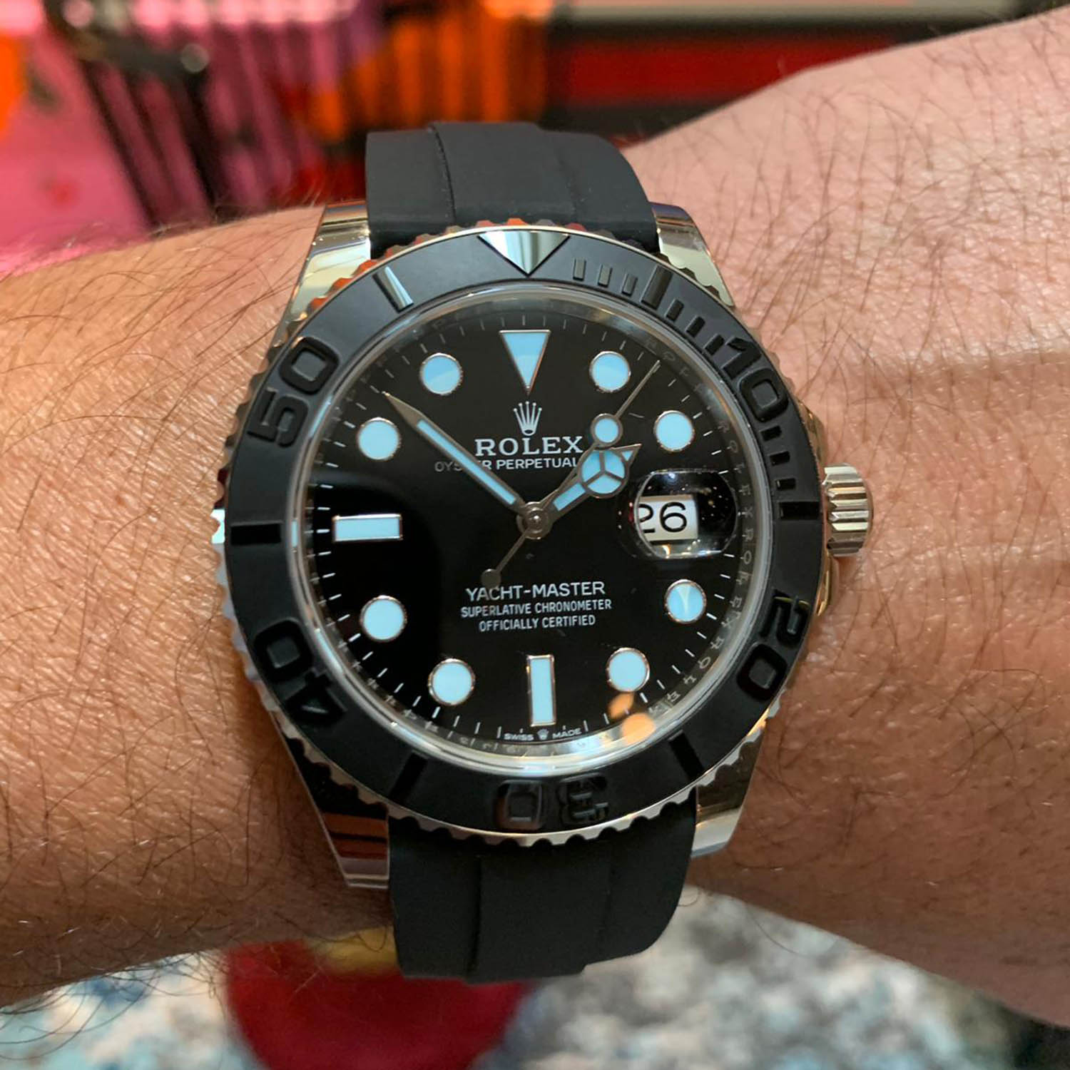 Rolex Yacht-Master 18k White Gold Oysterflex Bracelet 226659 40 mm