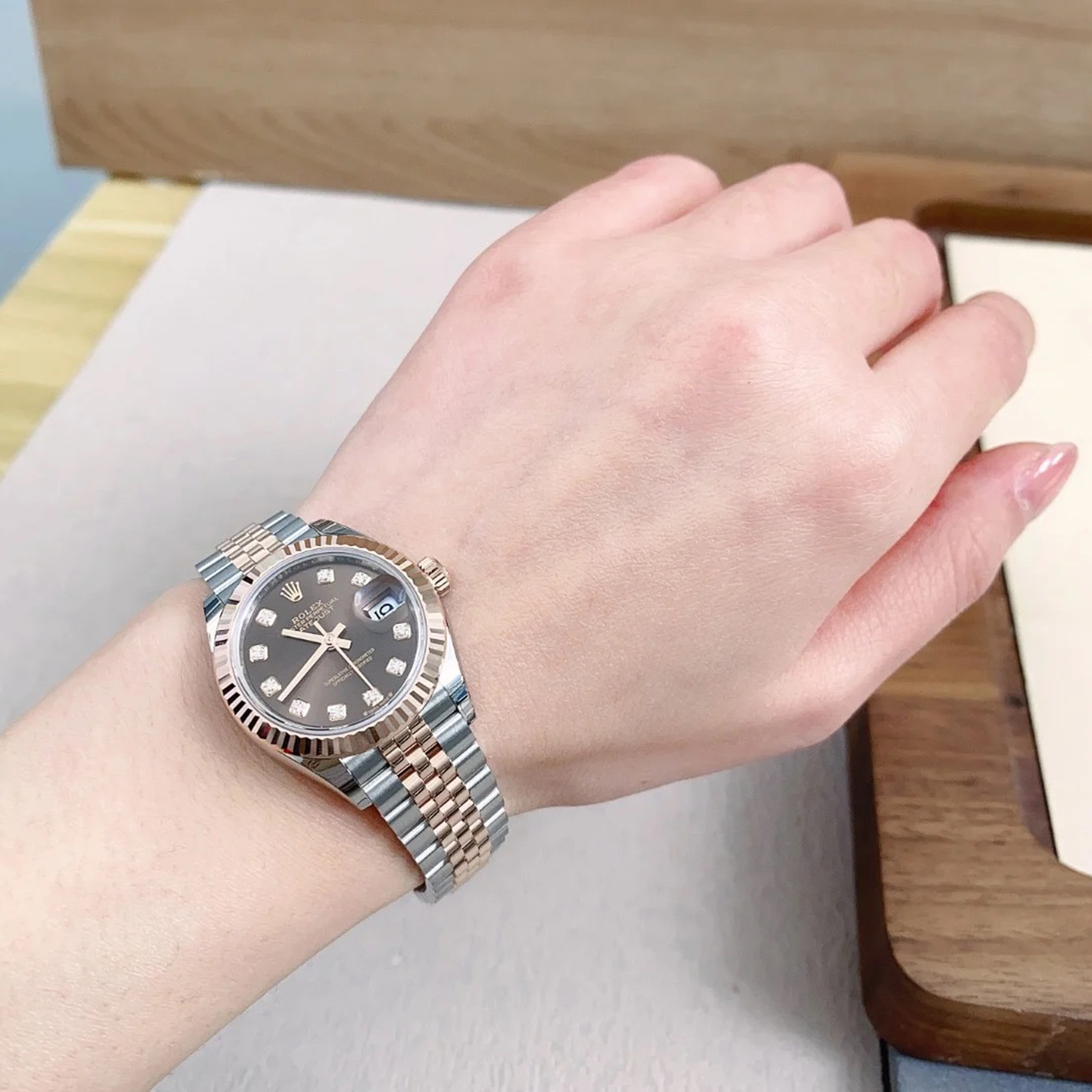 Rolex Lady-Datejust 28 Oystersteel and Everose Gold Women's Watch 2791