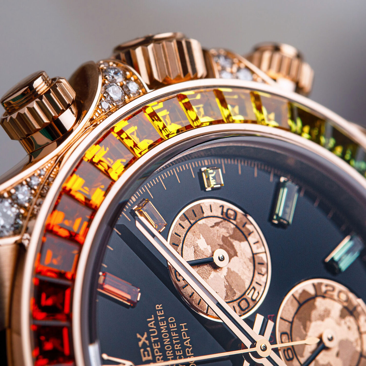 Rolex Daytona Rainbow Diamond Rose Gold Stainless Steel 40mm