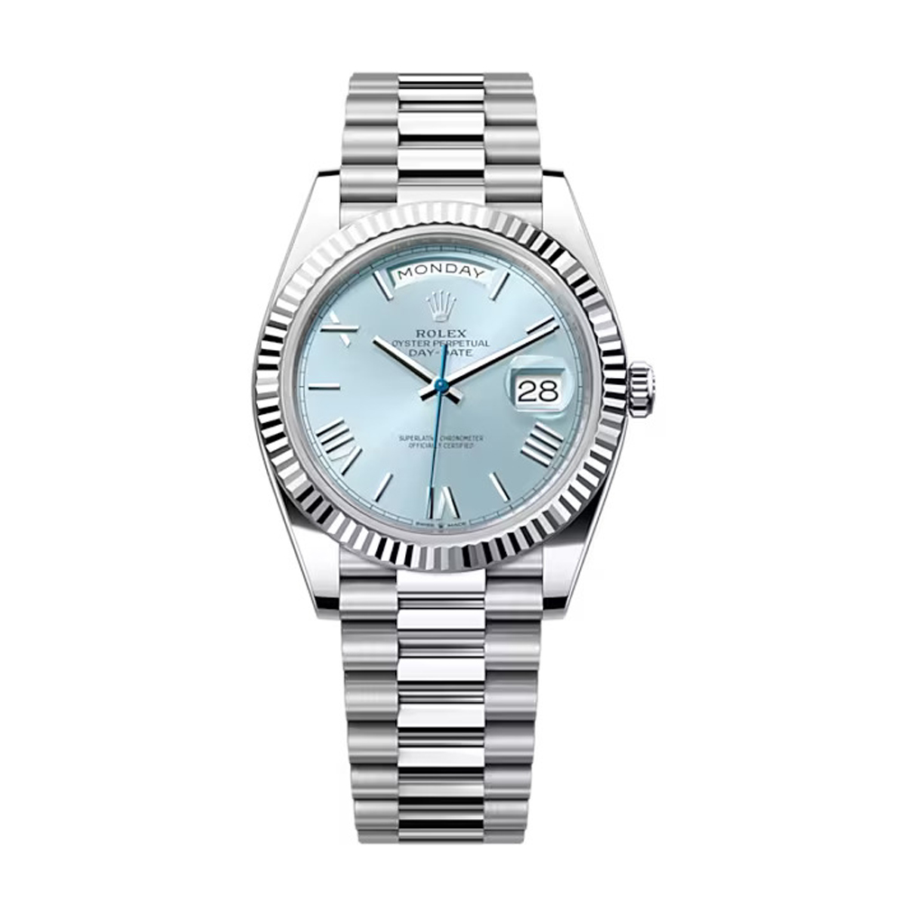 Rolex Oyster Perpetual Day-Date President 40mm in Platinum with Ice-Bl