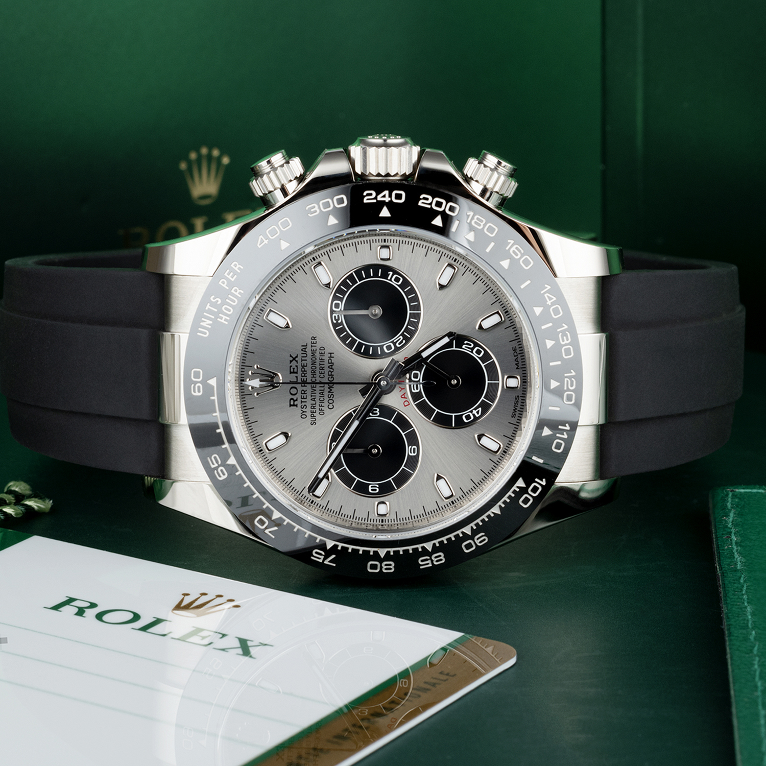 Rolex Daytona White Gold Steel Dial Oysterflex Strap 116519ln-0027 40mm