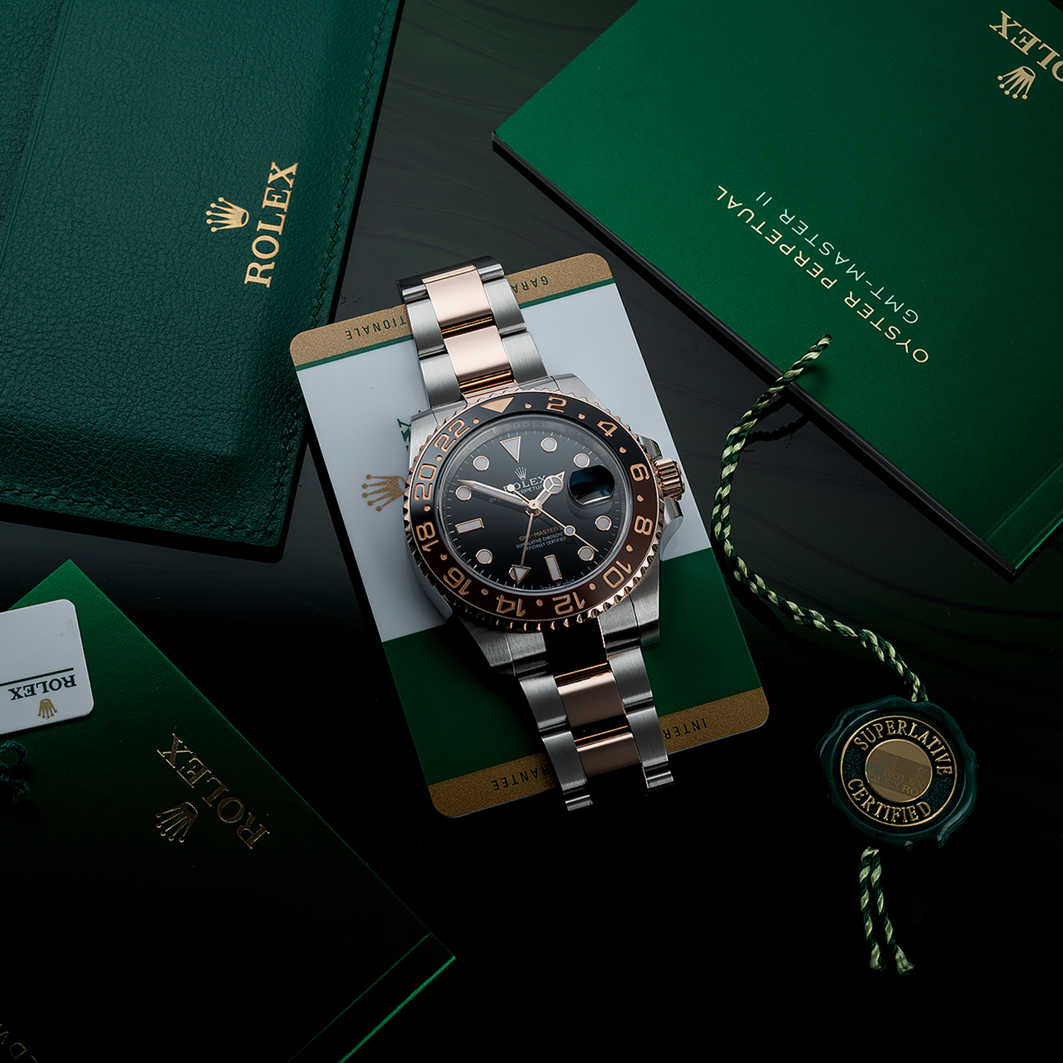 Rolex GMT-Master II Root Beer Two Tone Black Dial Ref 126711chnr-0002 40mm