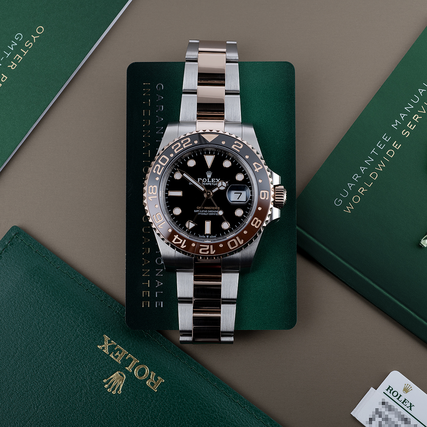 Rolex GMT-Master II Root Beer Two Tone Black Dial Ref 126711chnr-0002 40mm