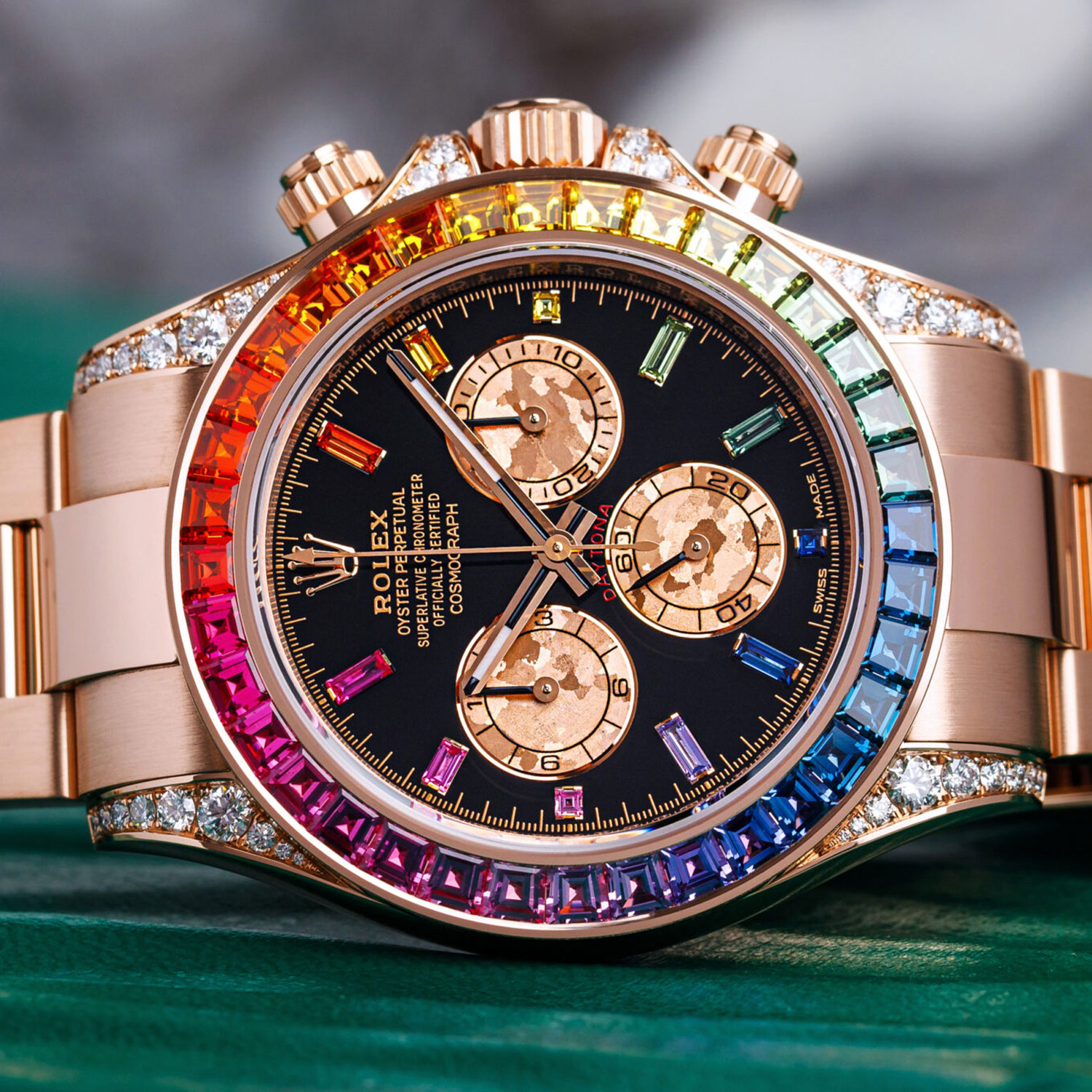 Rolex Daytona Rainbow Diamond Rose Gold Stainless Steel 40mm