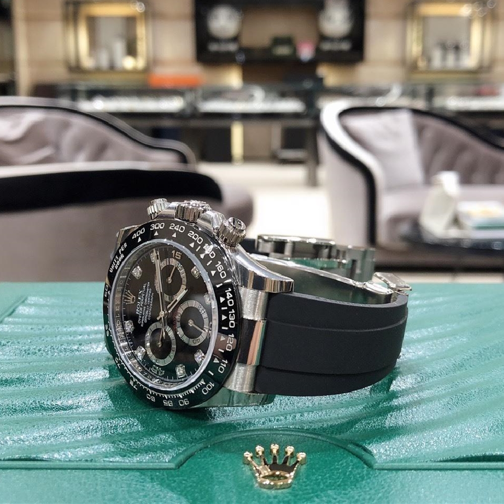 Rolex Daytona White Gold Black Dial Oysterflex Strap 116519LN-0025 Unw 40mm